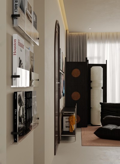 现代中古风客餐厅3D模型下载